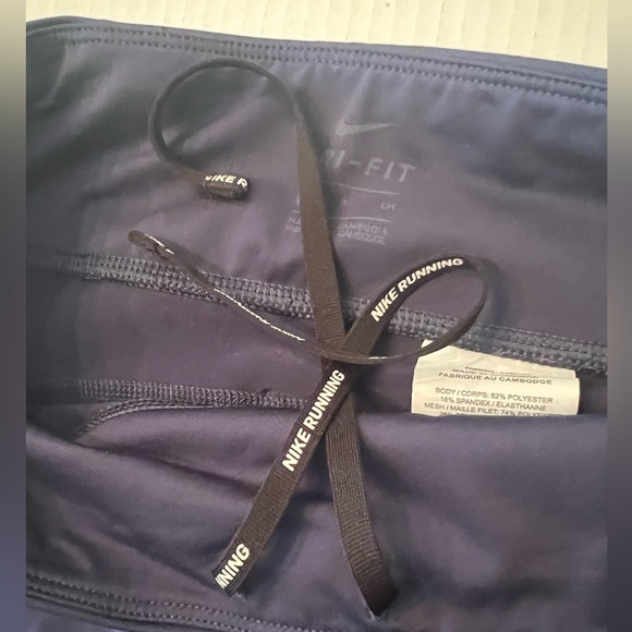 NIKE DRI FIT NAVY BLUE SIZE SMALL ANKLE RUNNING LEGGINGS - Picture 9 of 13